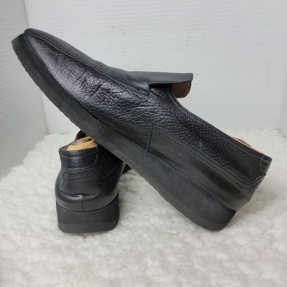 Thierry Rabotin Mens Slip On Loafer Shoes Size 13 Black Leather Comfort Shoes